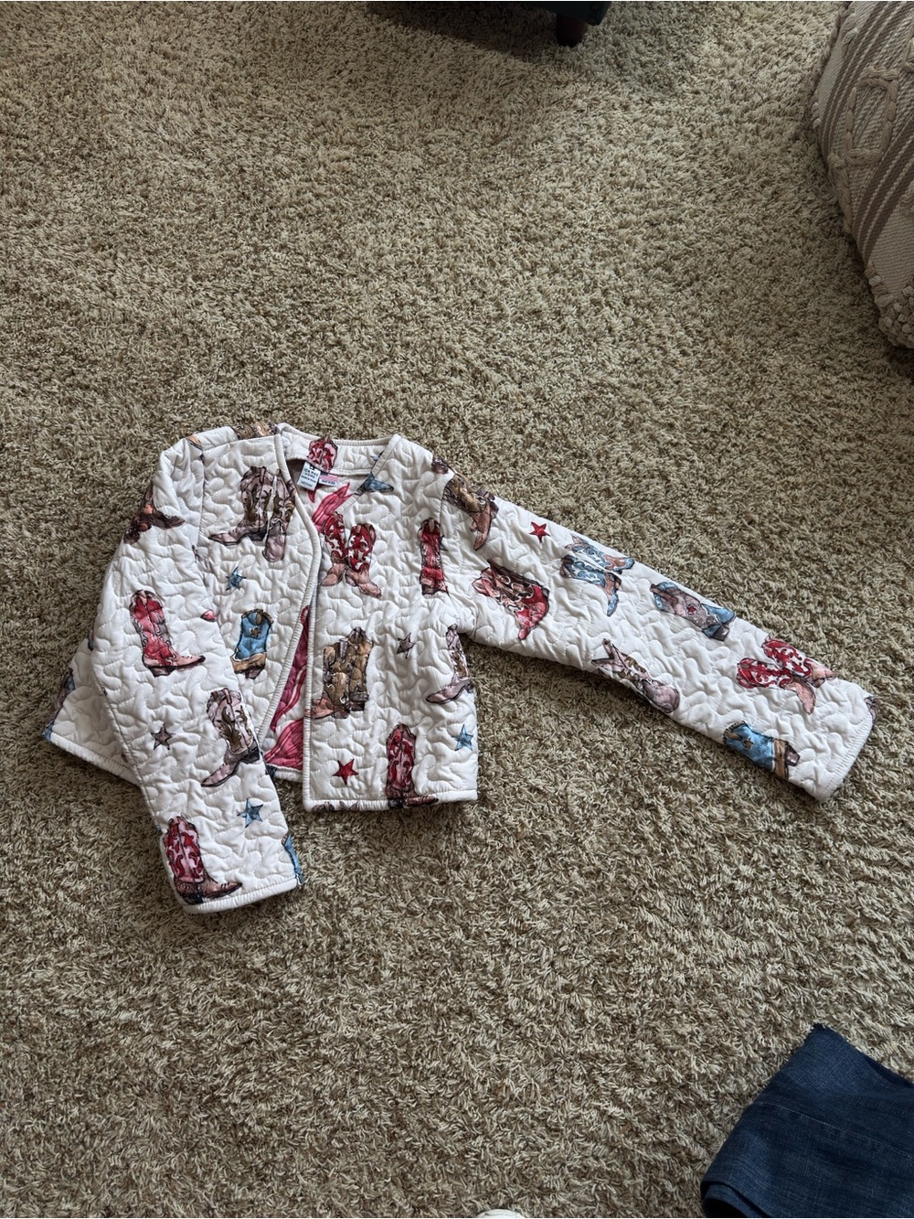 Quilted Western Boot Print Jacket